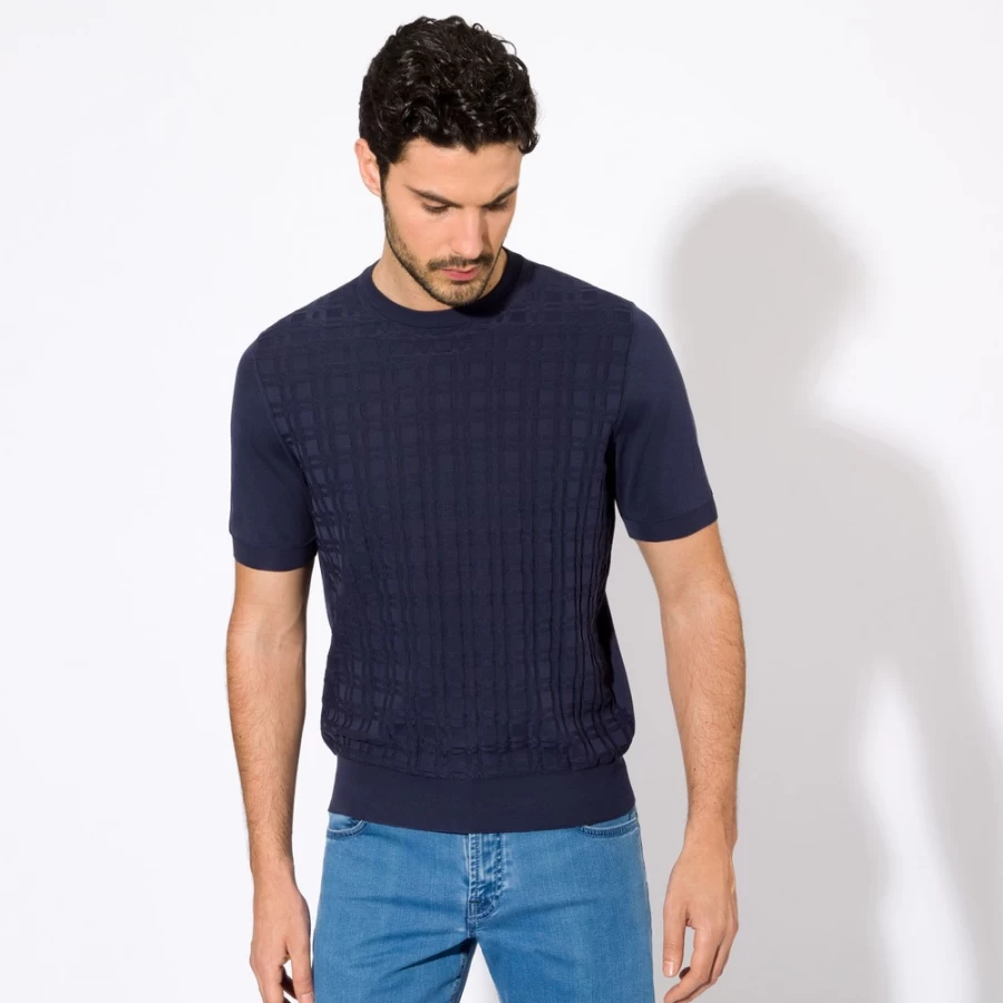 Stefano Ricci Men's Luxury Crewneck Sweater - Premium Cotton Knitwear for Elegant Casual Wear