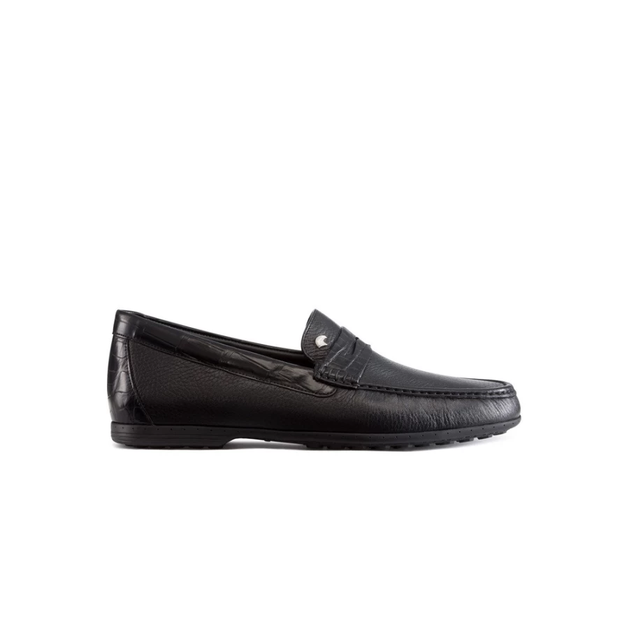 "Stefano Ricci Luxury Loafers in N999 - Premium Deerskin & Matte Crocodile Men's Shoes"