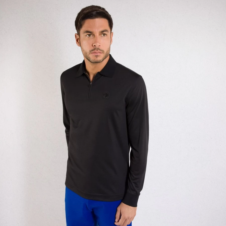 Stefano Ricci Men's Wool Zip Polo Shirt in Color T23302_131 | Premium Luxury Knitwear