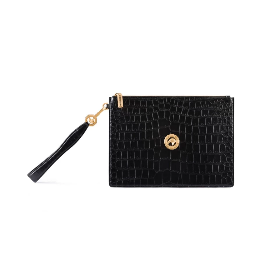 "Stefano Ricci Luxury Matted Crocodile Leather Medium Portfolio – Premium Executive Briefcase"