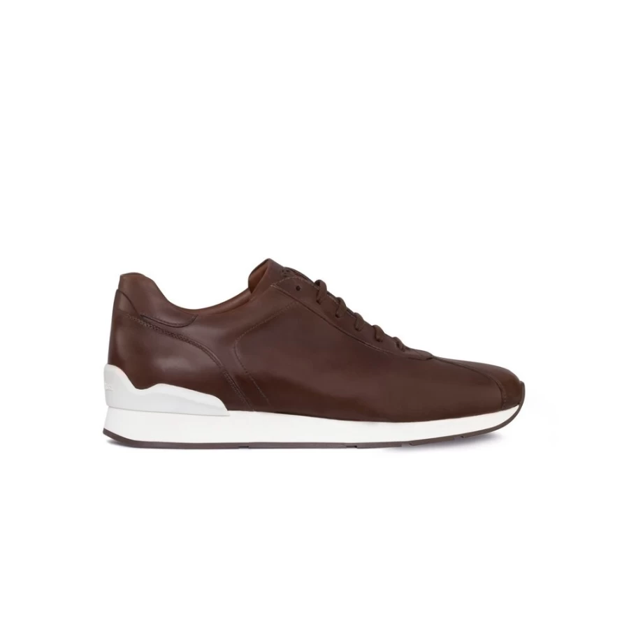 Stefano Ricci Shiny Calfskin Leather Men's Sneakers - Luxury Italian Designer Shoes