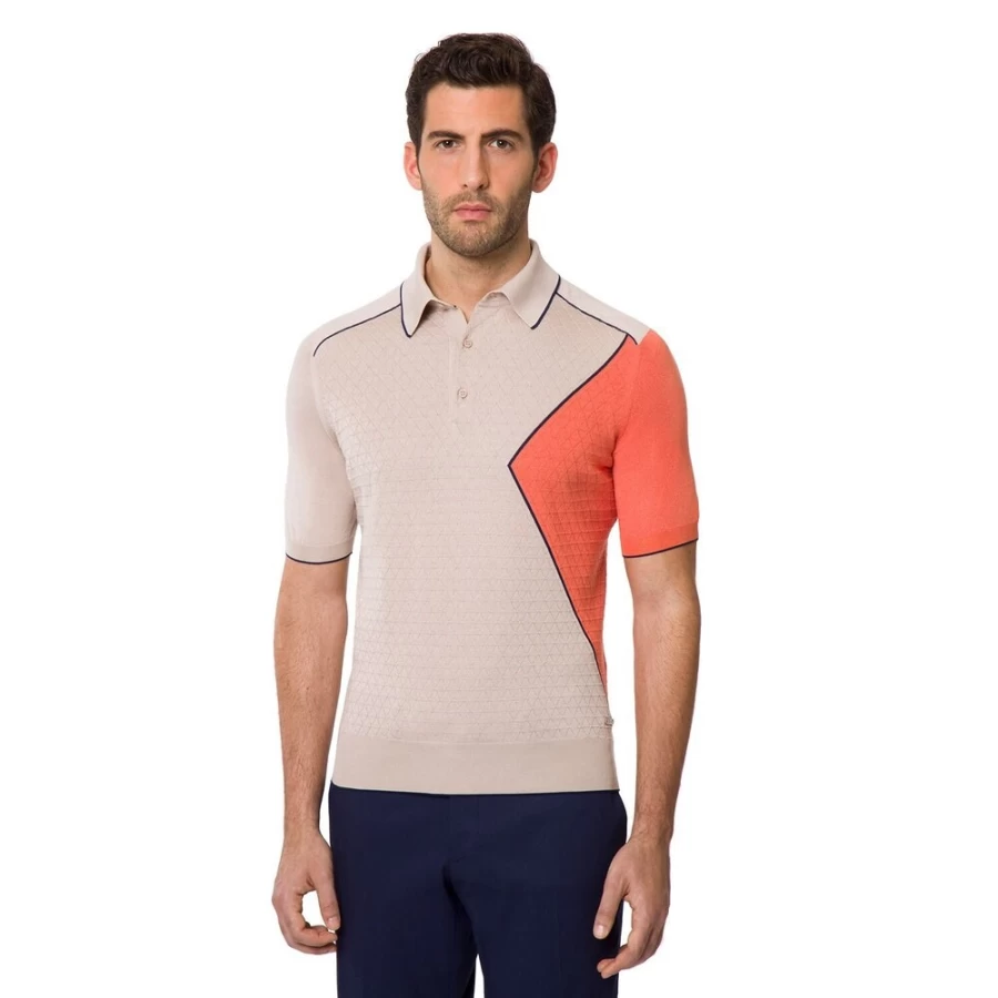 Stefano Ricci Men's Premium Three-Button Polo Shirt – Classic Fit Luxury Knit Top