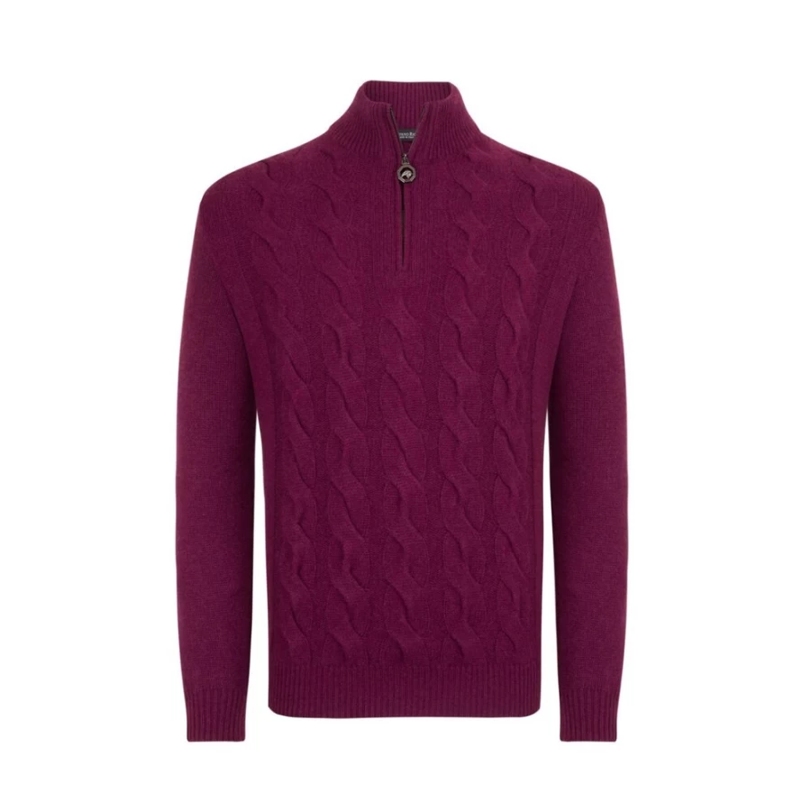 Stefano Ricci Men's Zip Mockneck Sweater - Premium Luxury Knitwear for Modern Style