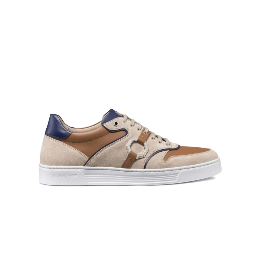 Stefano Ricci Luxury Suede & Calfskin Leather Men's Sneakers – Premium Italian Designer Shoes
