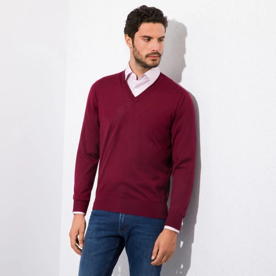 Stefano Ricci Men's Premium V-Neck Sweatshirt - Luxury Cotton Blend Casual Pullover