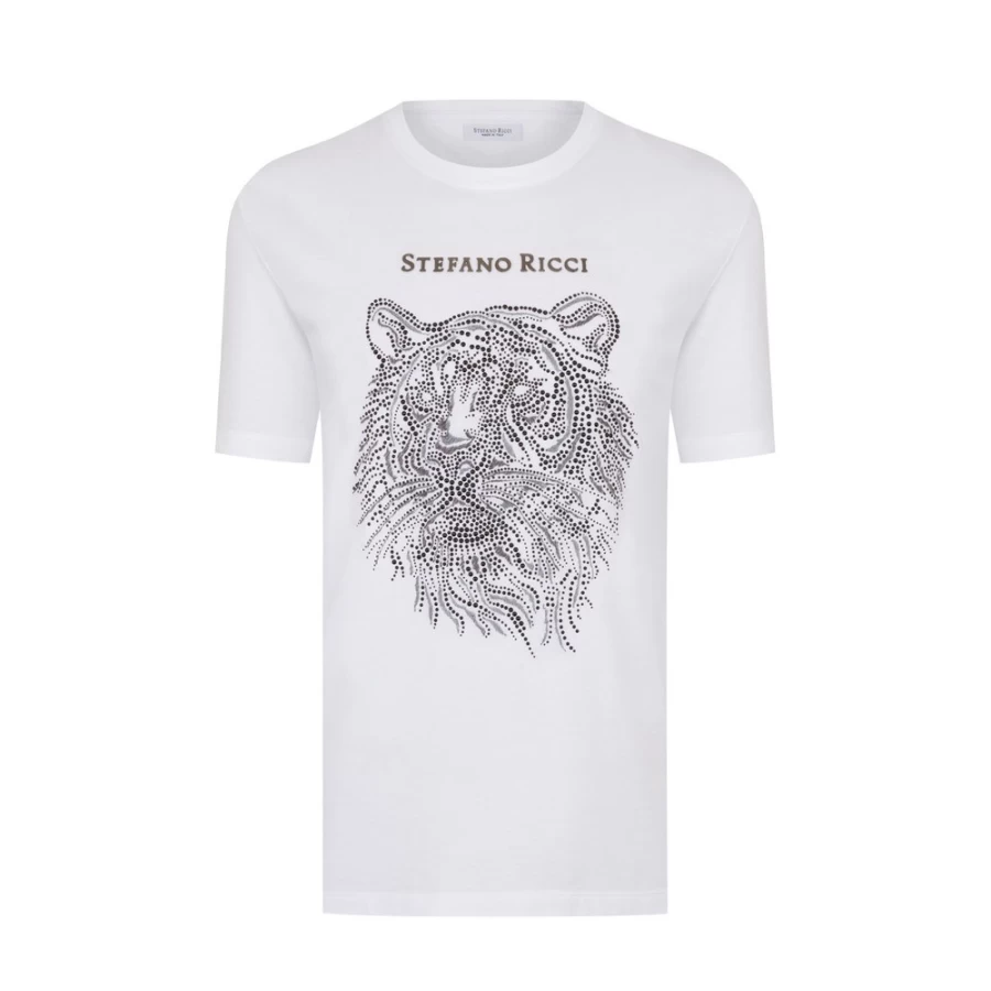 Stefano Ricci Men's Premium Crewneck T-Shirt - Luxury Cotton Casual Tee