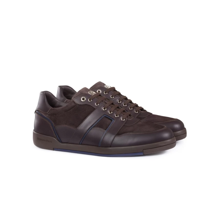 "Stefano Ricci Luxury Calfskin Leather Sneakers for Men – Premium Italian Designer Shoes"