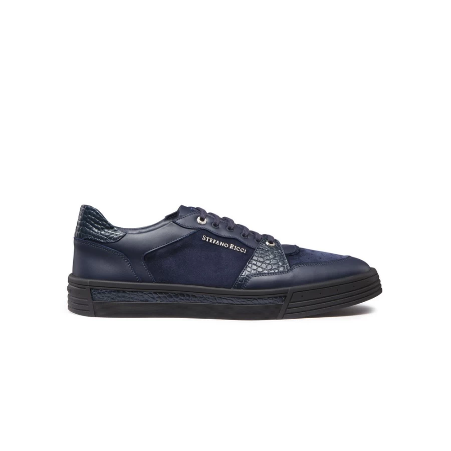 Stefano Ricci Men's Luxury Suede & Calfskin Leather Sneakers - Premium Italian Designer Shoes