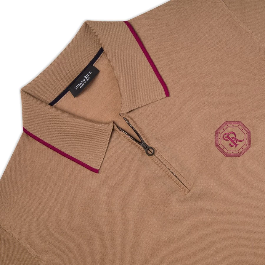 Stefano Ricci Men's Premium Zip Polo Shirt in Classic Design