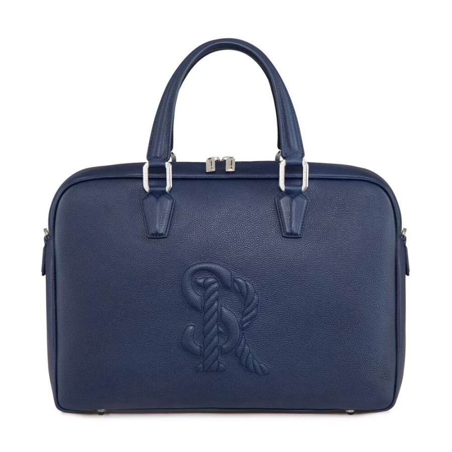 "Stefano Ricci Handcrafted Premium Calfskin Leather Business Briefcase for Men"