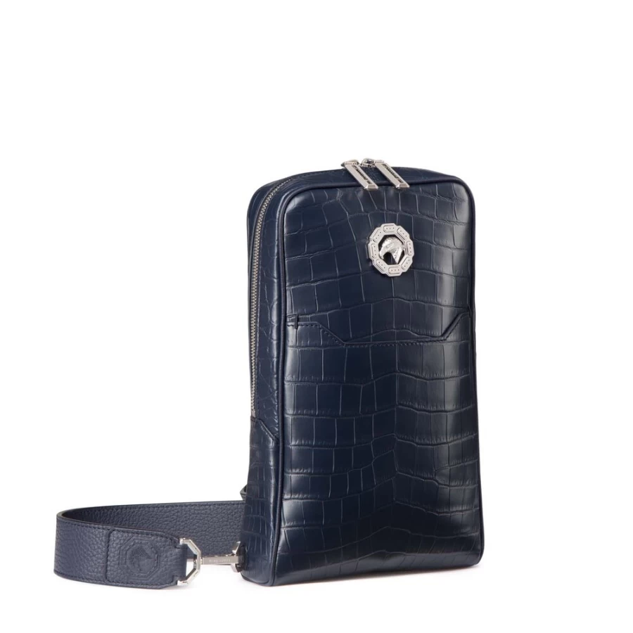 Stefano Ricci Luxury Crocodile Leather & Calfskin Sling Backpack for Men
