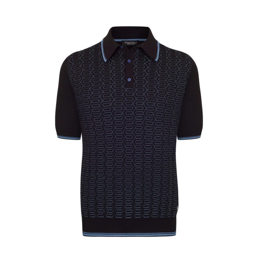 Stefano Ricci Men's Luxury Three Button Polo Shirt Premium Cotton Classic Fit