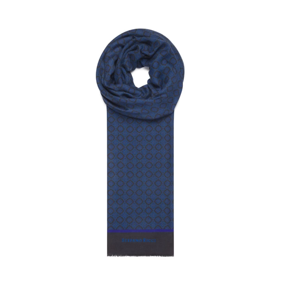 "Stefano Ricci Luxury Cashmere Scarf in Navy – Premium Soft Winter Accessory"