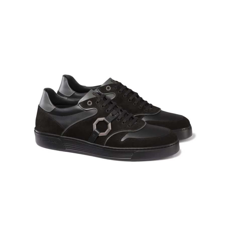 Stefano Ricci Luxury Suede & Calfskin Leather Men's Sneakers – Premium Italian Designer Shoes