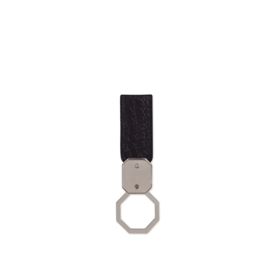 "Stefano Ricci Genuine Crocodile Leather Keychain – Luxury Designer Key Ring"