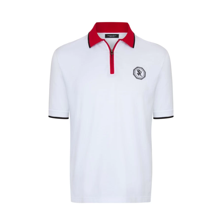 "Stefano Ricci Men's Premium Zip Polo Shirt – Luxury Designer Knitwear"