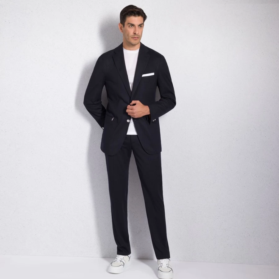 "Stefano Ricci Men's Two-Button Deconstructed Jersey Suit – Premium Tailored Blazer"