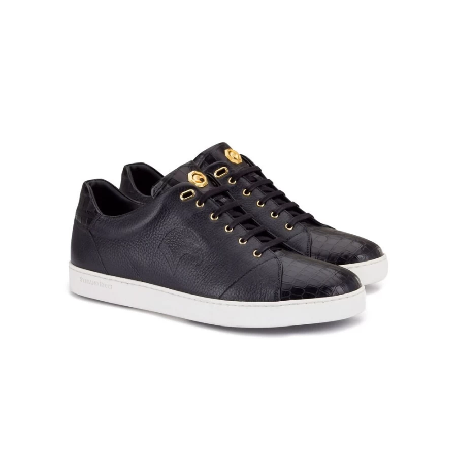 "Stefano Ricci Luxury Crocodile and Deerskin Men's Sneakers"