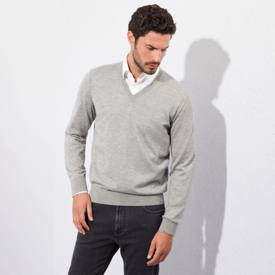 Stefano Ricci Men's V-Neck Sweatshirt in F21402_1113 - Premium Cotton Blend Casual Pullover