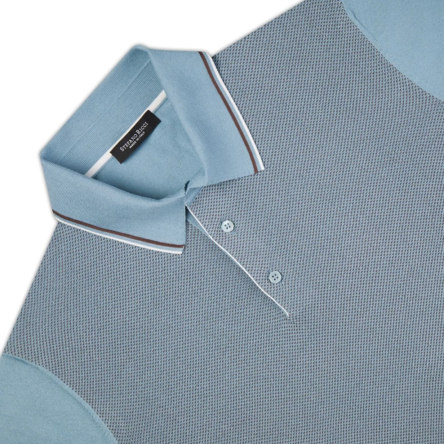 Stefano Ricci Men's Premium Three-Button Polo Shirt – Luxury Cotton Knitwear