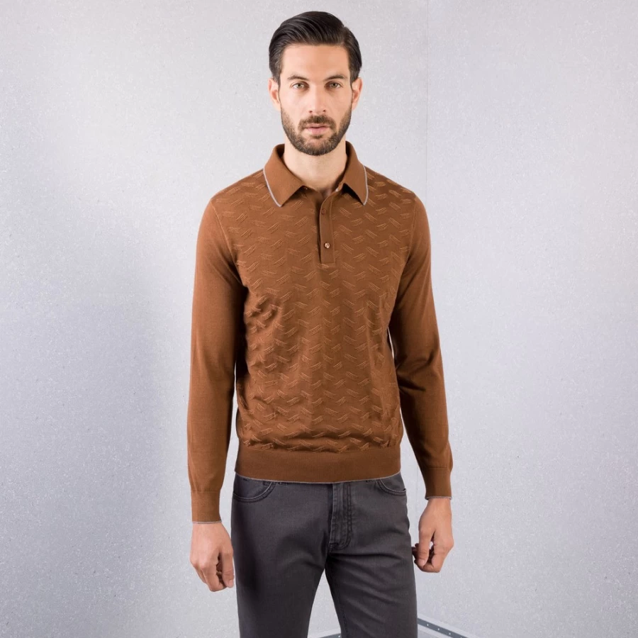 Stefano Ricci Men's Knit Three-Button Polo Shirt in F22439_3247 Color