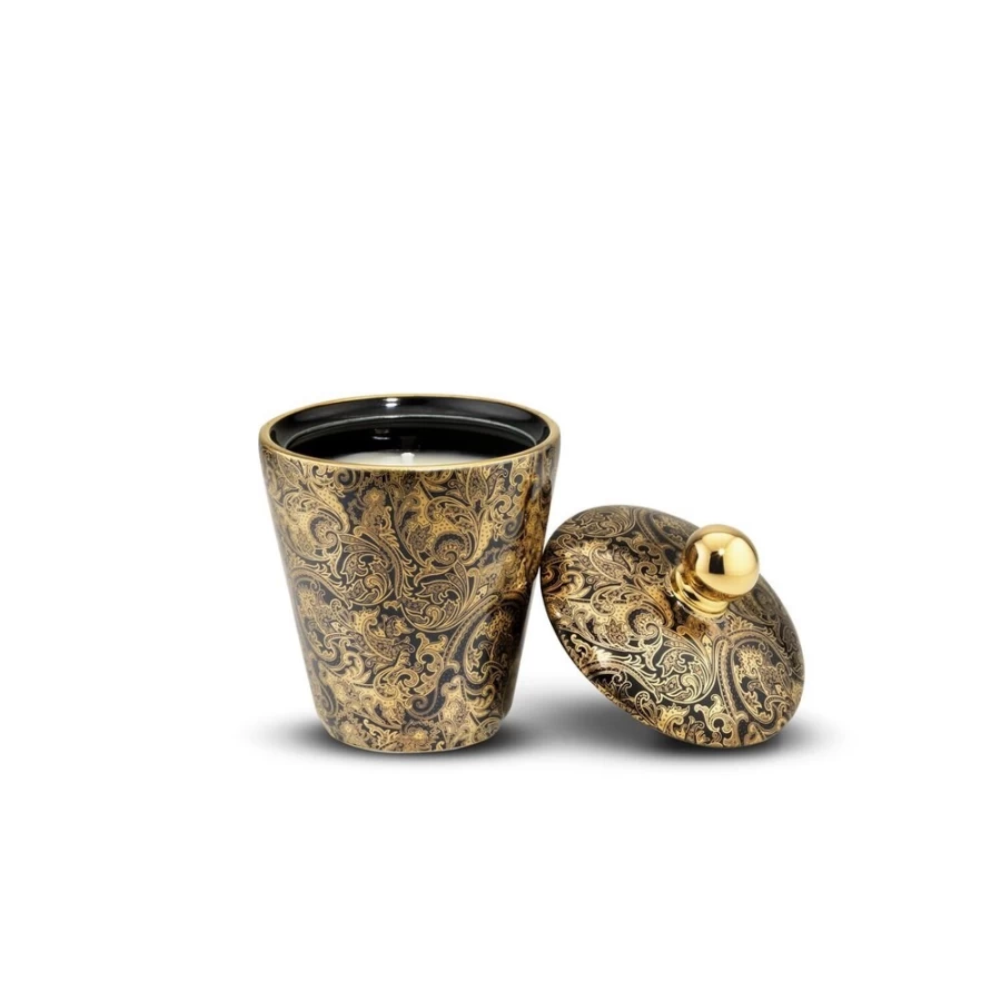 Stefano Ricci Luxury Black Paisley Scented Candle for Home Fragrance