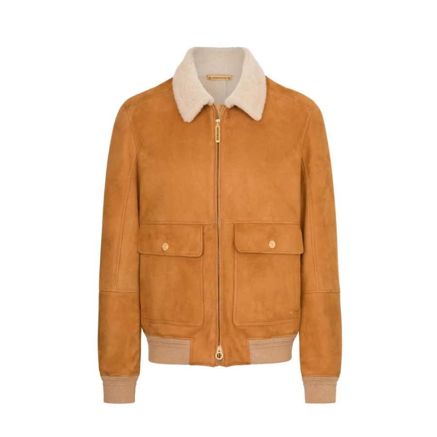 "Stefano Ricci Men's Premium Shearling & Lambskin Leather Jacket Blouson"