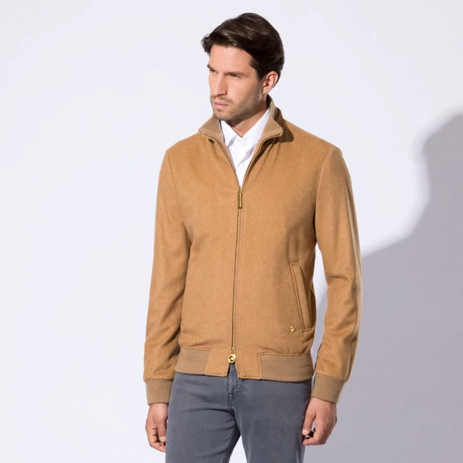 "Stefano Ricci Men's Luxury Crocodile Leather And Cashmere Blouson Jacket"