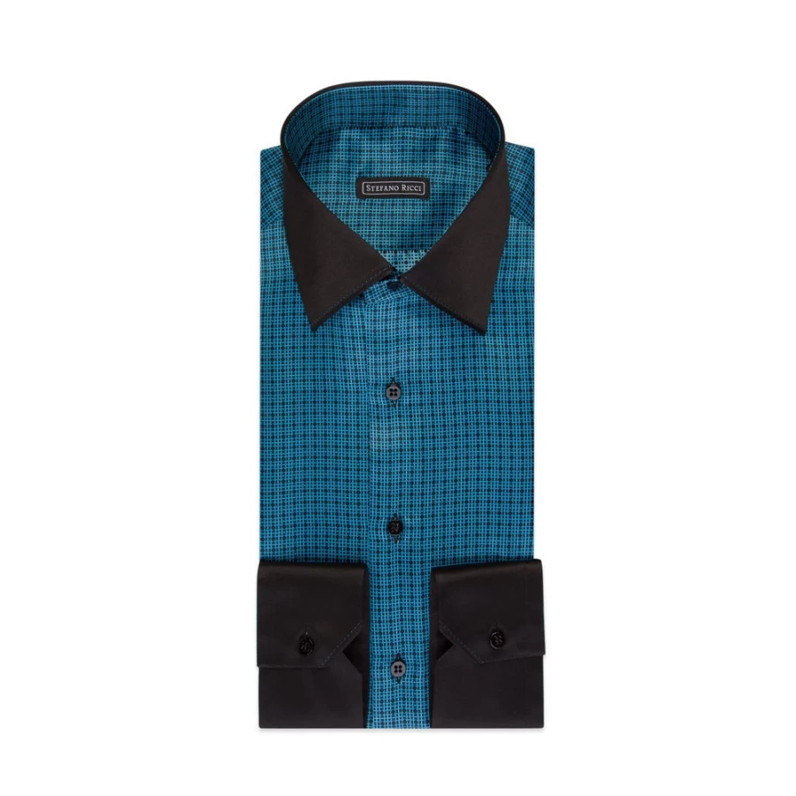 "Stefano Ricci Men's Handmade Torino Shirt – Luxury Italian Cotton Dress Shirt"
