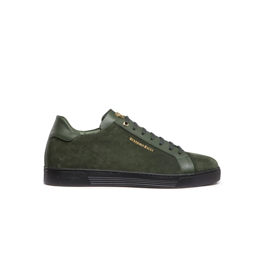 Stefano Ricci Luxury Suede & Calfskin Leather Men's Sneakers - Premium Italian Designer Shoes