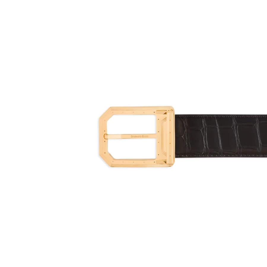 Stefano Ricci Luxury Matted Crocodile Leather Belt in N999 Brown for Men
