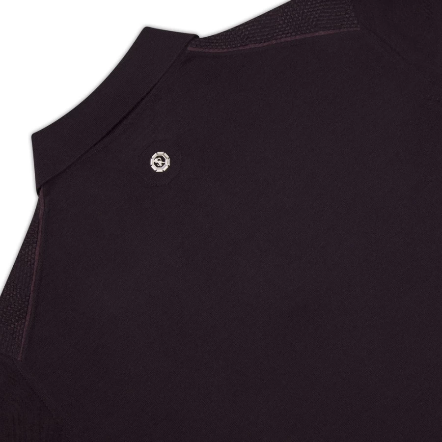Stefano Ricci Men's Knit Zip Polo Shirt - Premium Cotton Zip Neck Casual Top