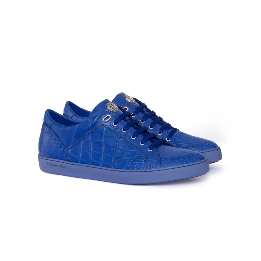 Stefano Ricci B053 Matted Crocodile Leather Luxury Sneakers for Men