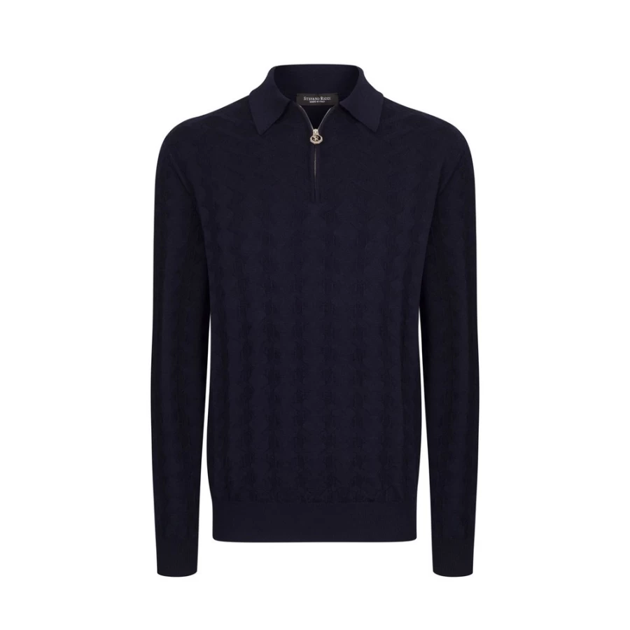 Stefano Ricci Men's Knit Zip Polo Shirt in Color F22380_198