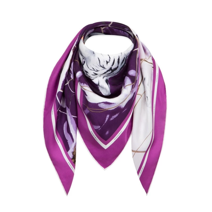 "Stefano Ricci Luxury Printed Silk Foulard Scarf – Elegant Designer Fashion Accessory"
