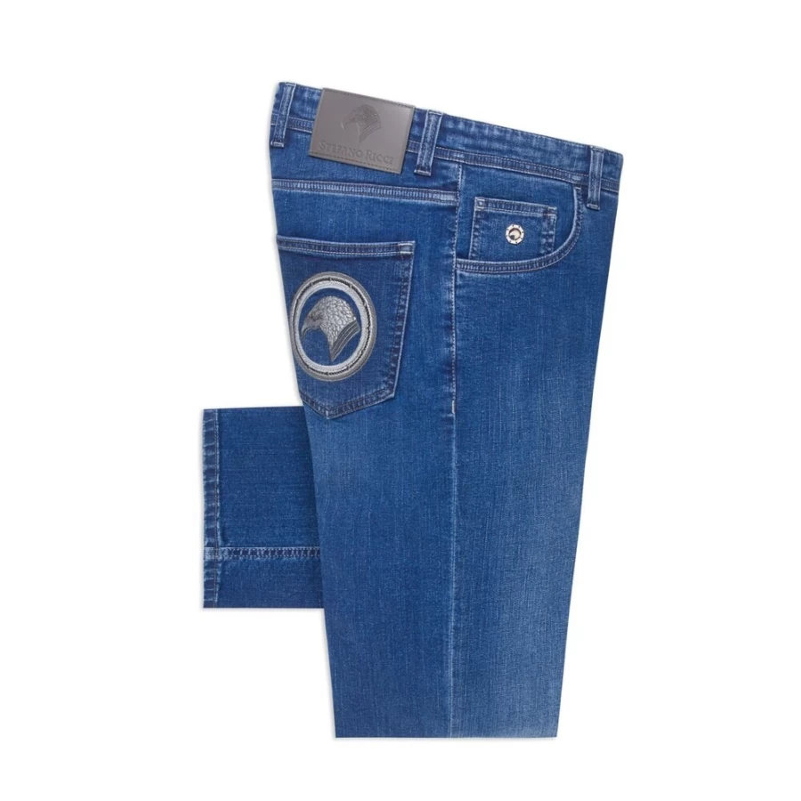 "Stefano Ricci Men's Slim Fit High Rise Jeans for a Stylish Look"