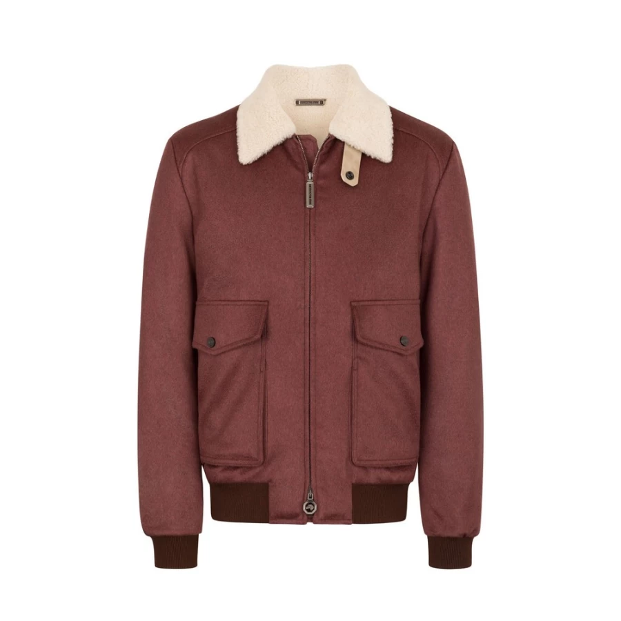 "Stefano Ricci Men's Shearling Blouson Jacket | Luxury Shearling Coat for Men"