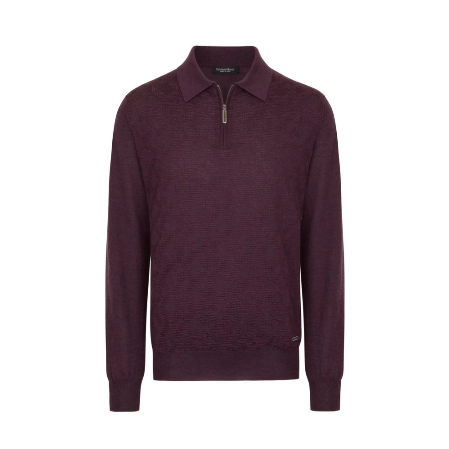 Stefano Ricci Men's Knit Zip Polo Shirt in F22476_3428 Color