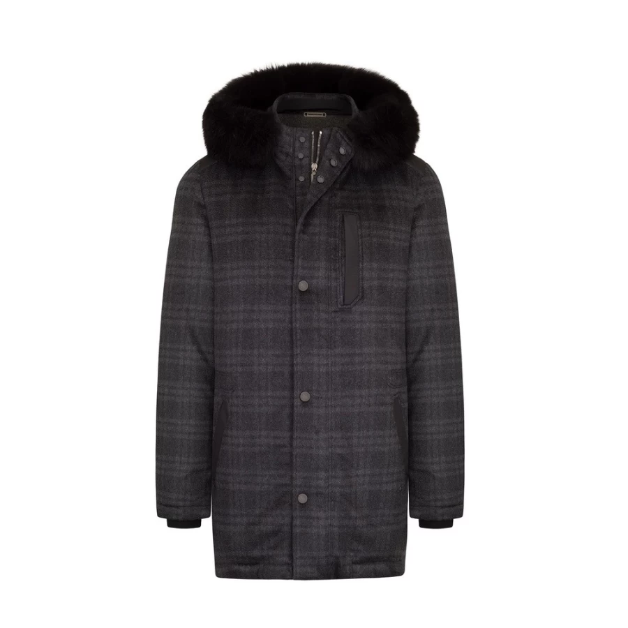 Stefano Ricci Men's Luxury Cashmere Silk Fox Fur Hooded Jacket – Premium Winter Coat