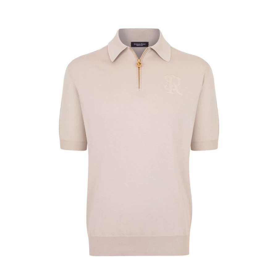 Stefano Ricci Men's Premium Zip Polo Shirt – Luxury Casual Wear