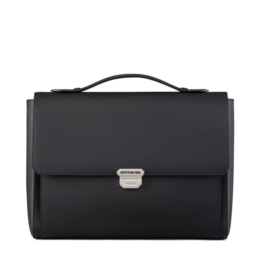 Stefano Ricci Luxury Calfskin Leather Briefcase for Men - Premium Business Bag
