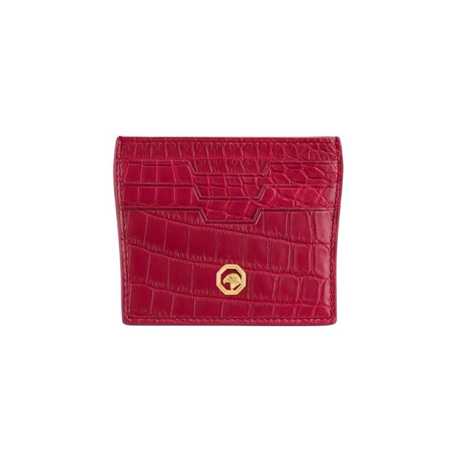 "Stefano Ricci Handmade Genuine Crocodile Leather Card Holder – Luxury Men's Accessory"
