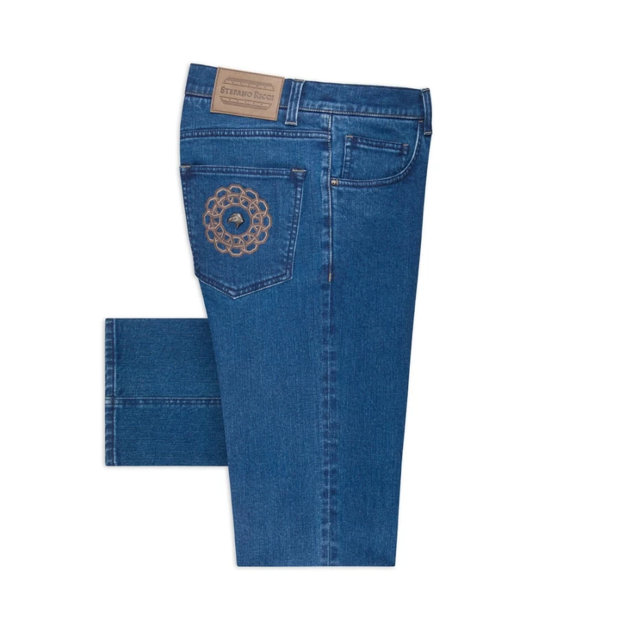 Stefano Ricci Men's Premium Luxury Jeans - High-End Denim for a Stylish Fit