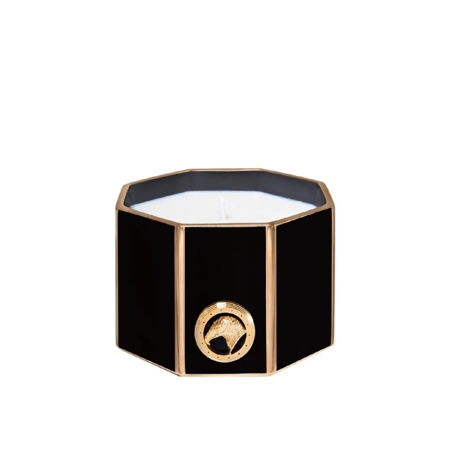 Stefano Ricci Luxury Black & Gold Scented Candle - Octagonal Design for Elegant Home Decor