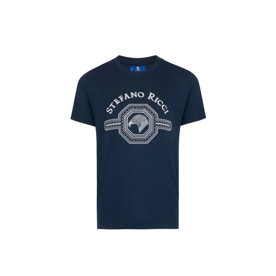 Stefano Ricci Junior Crewneck T-Shirt for Boys | Premium Cotton Comfort Fit