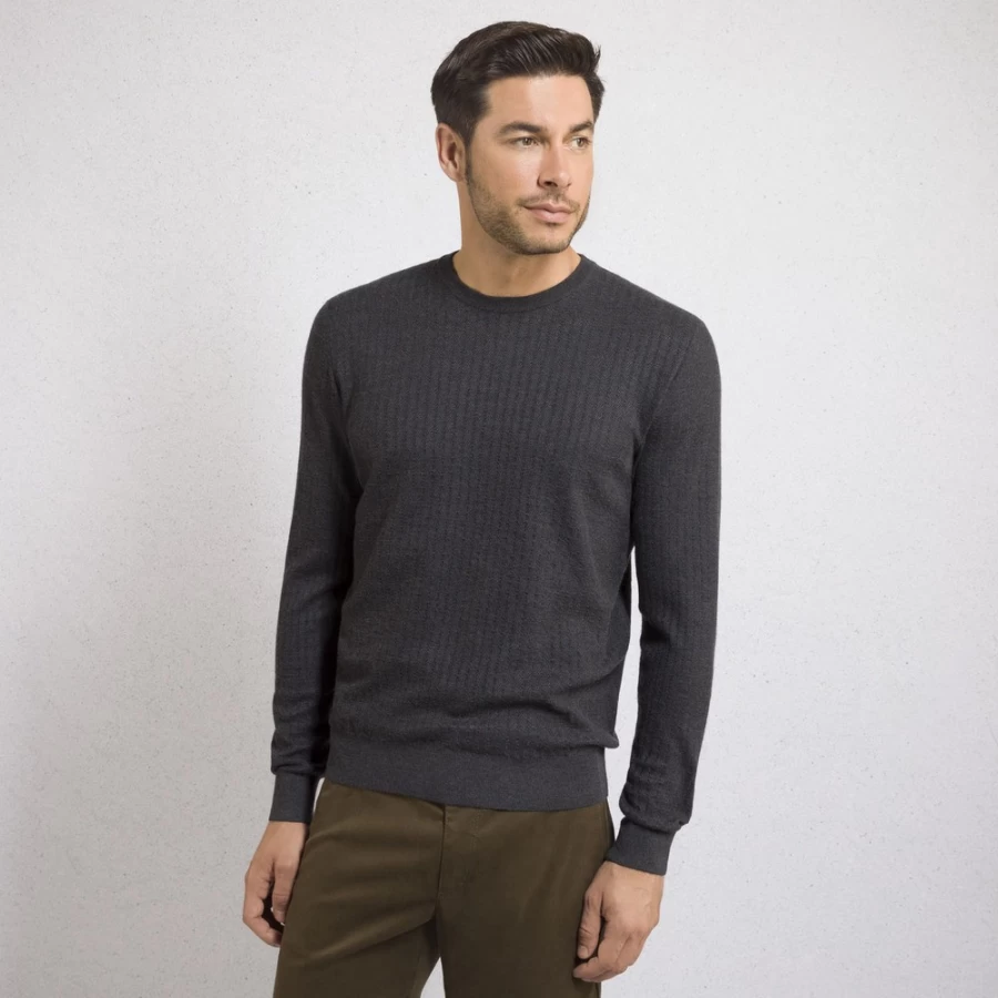 Stefano Ricci Men's Luxury Cashmere Silk Blend Crew Neck Sweater