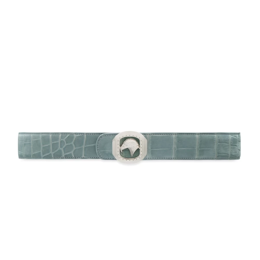 "Stefano Ricci Genuine Crocodile Leather Handmade Belt for Men – Premium Nubuck Finish"