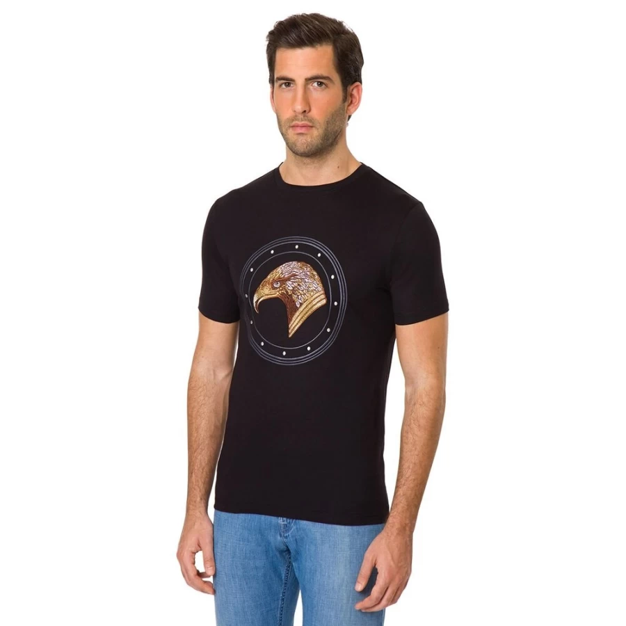 Stefano Ricci Men's Luxury Crewneck T-Shirt Premium Cotton Classic Fit