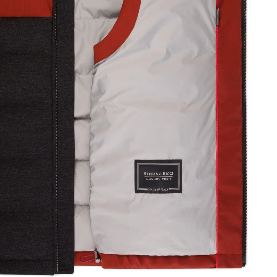 Stefano Ricci Men's Premium Hooded Down Gilet - Lightweight Quilted Vest for Winter Warmth