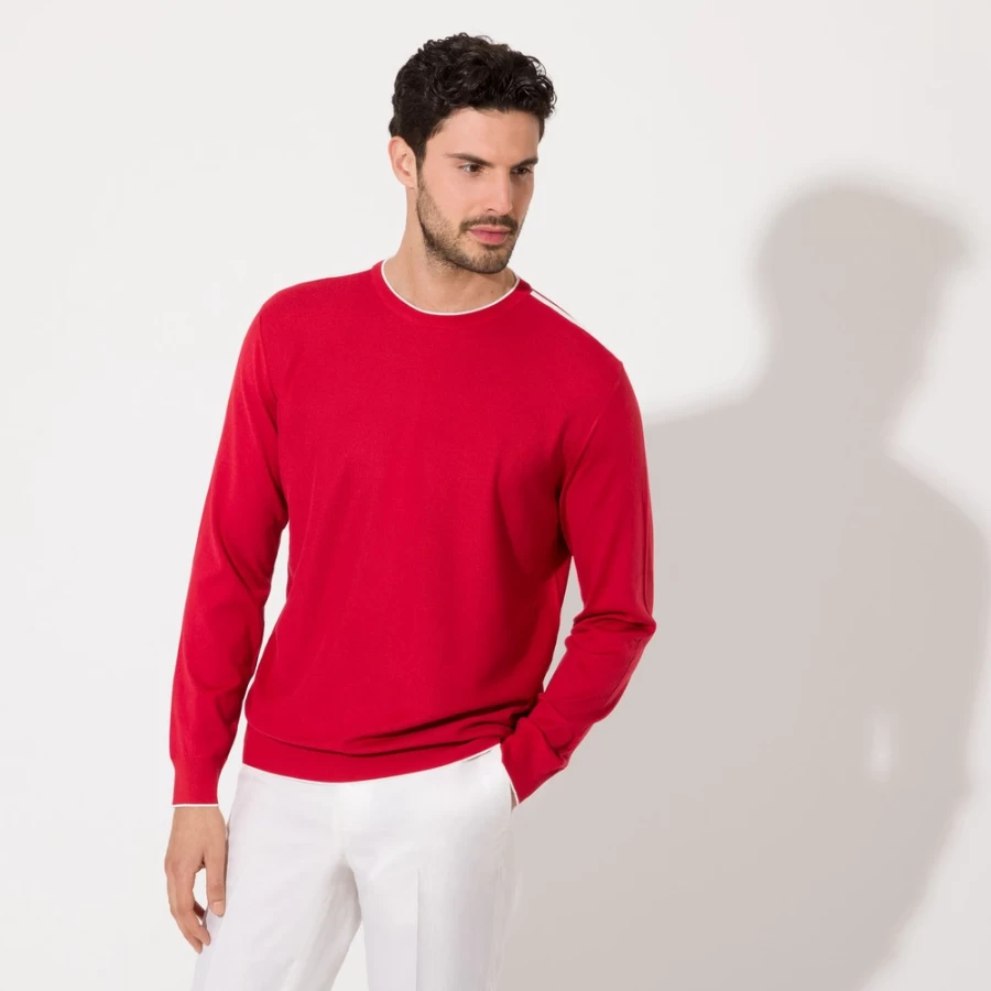 Stefano Ricci Men's Luxury Crewneck Sweater - Premium Cotton Knitwear for Elegant Casual Wear
